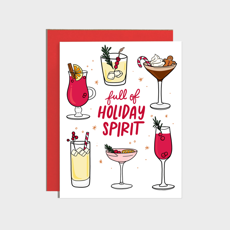Full of Holiday Spirit Christmas Card by Brittany Paige