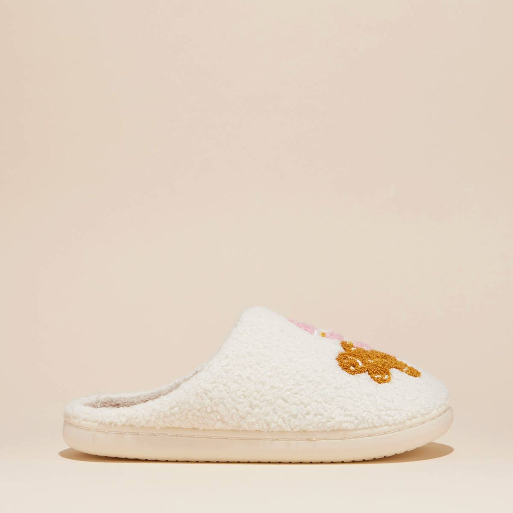 Gingerbread Man & Hot Chocolate Fuzzy Slippers for Christmas Gift: Multi / Large / 4DL98011 by Frem