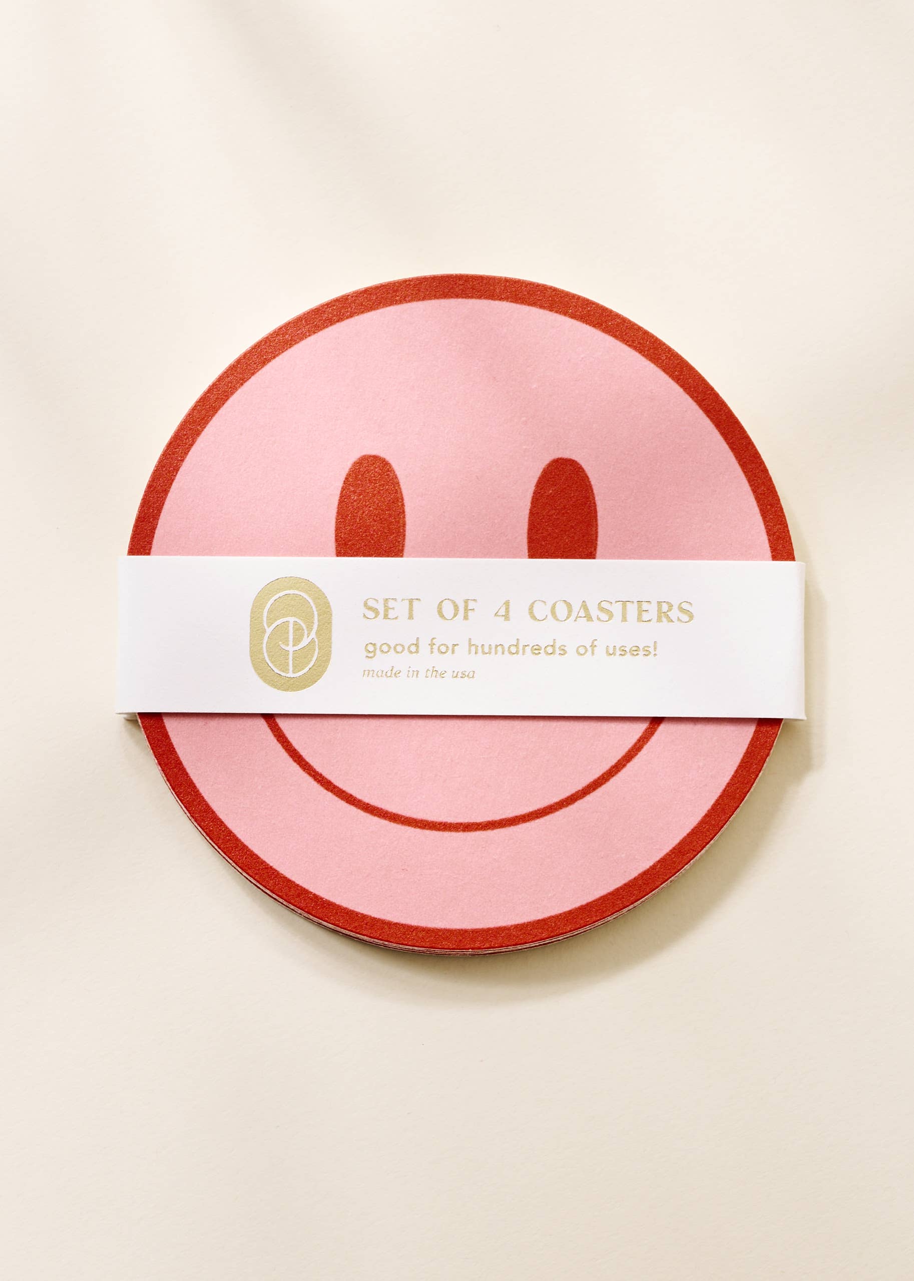 Sous-verres One &amp; Only Paper - Sourire Pêche et Tomate - Lot de quatre