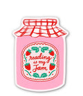 inviting affairs paperie - Reading Is My Jam Sticker – Cute Strawberry Jam Jar