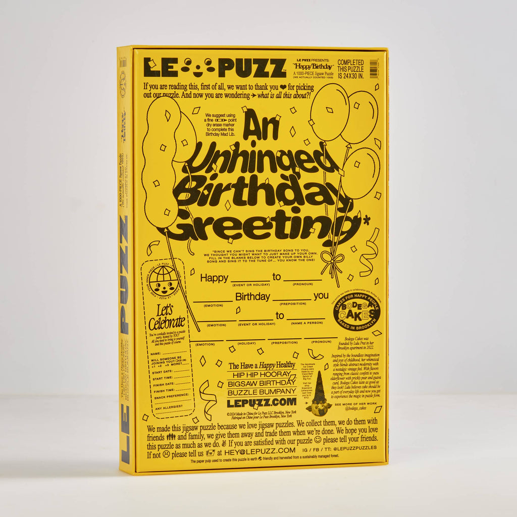 Happy Birthday 1000 Piece Puzzle by Le Puzz