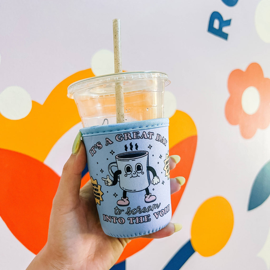 Scream into The Void Coffee Sleeve by Jollie Ollie Designs