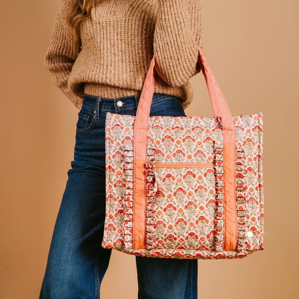 The Darling Effect - The Everyday Quilted Tote Bag-Everbloom Dusty Rose