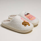 Gingerbread Man & Hot Chocolate Fuzzy Slippers for Christmas Gift: Multi / Large / 4DL98011 by Frem