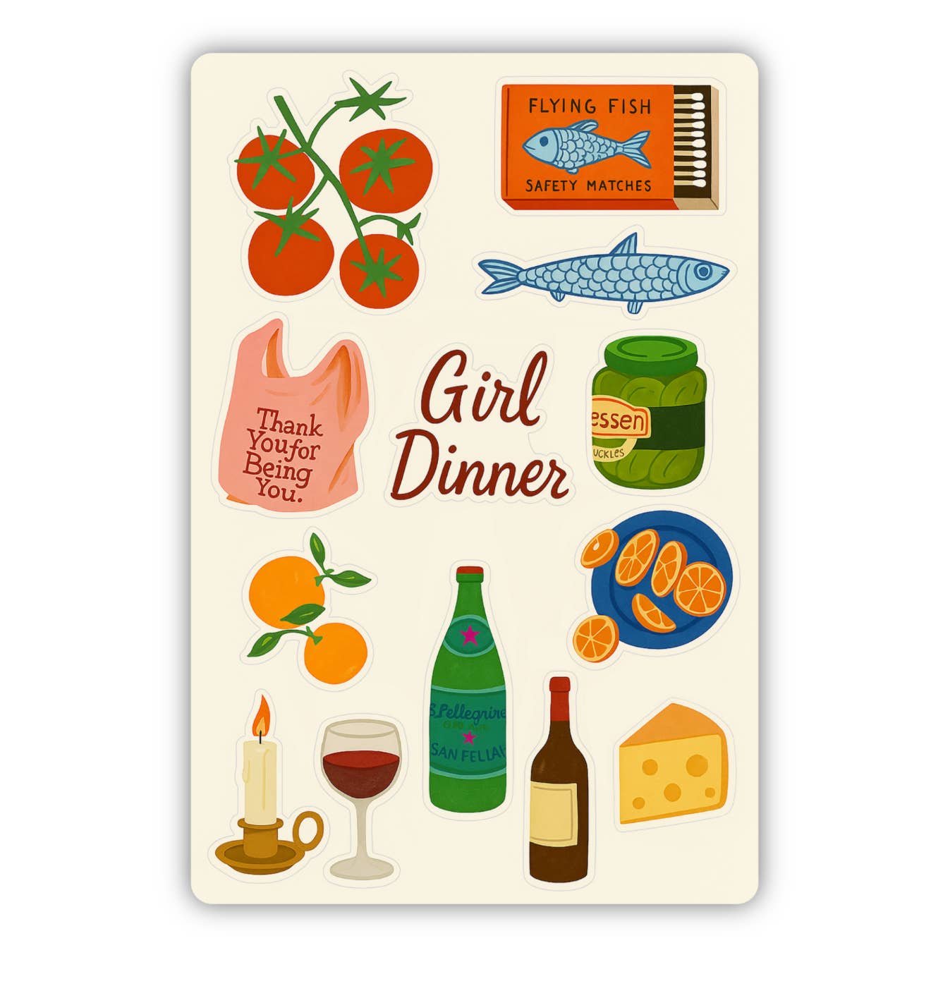 inviting affairs paperie - Girl Dinner Sticker Sheet –  Cottagecore