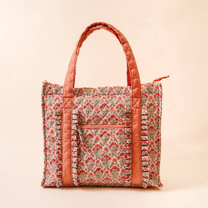 The Darling Effect - The Everyday Quilted Tote Bag-Everbloom Dusty Rose