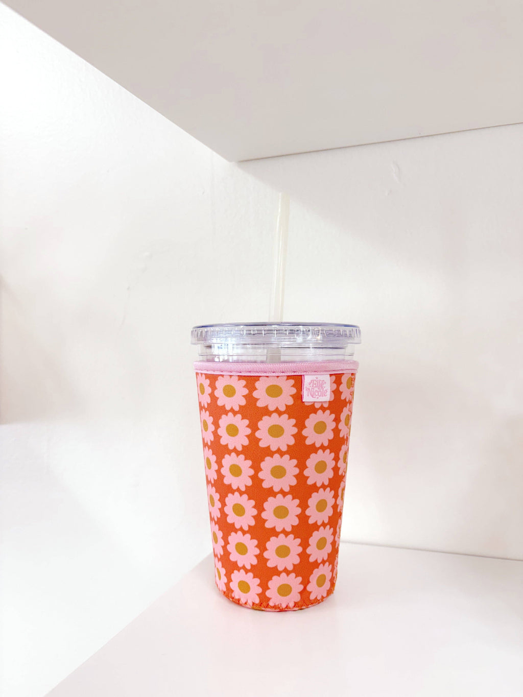Elle Nicole - Coffee Cup Cover - Boho Florals - Iced Drink Sleeve - Large / 24oz