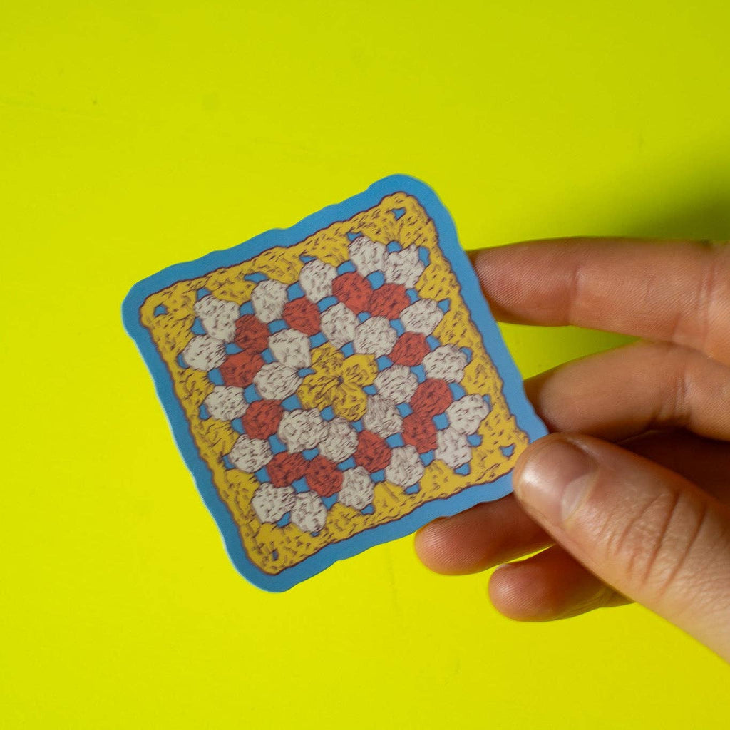 Doctor Scribble - Granny Square Vinyl Sticker