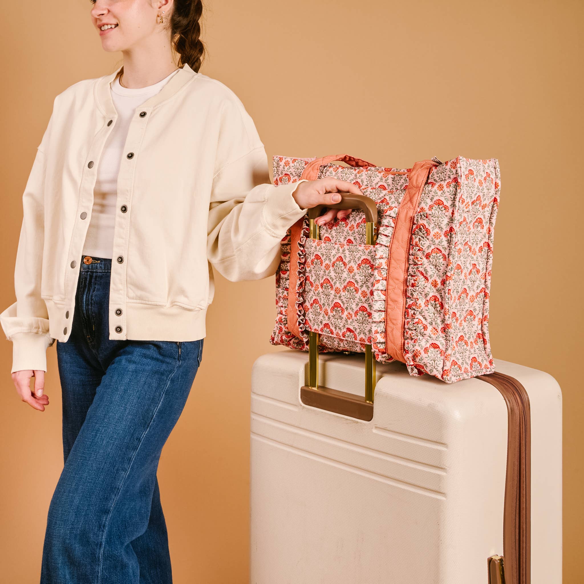 The Darling Effect - The Everyday Quilted Tote Bag-Everbloom Dusty Rose
