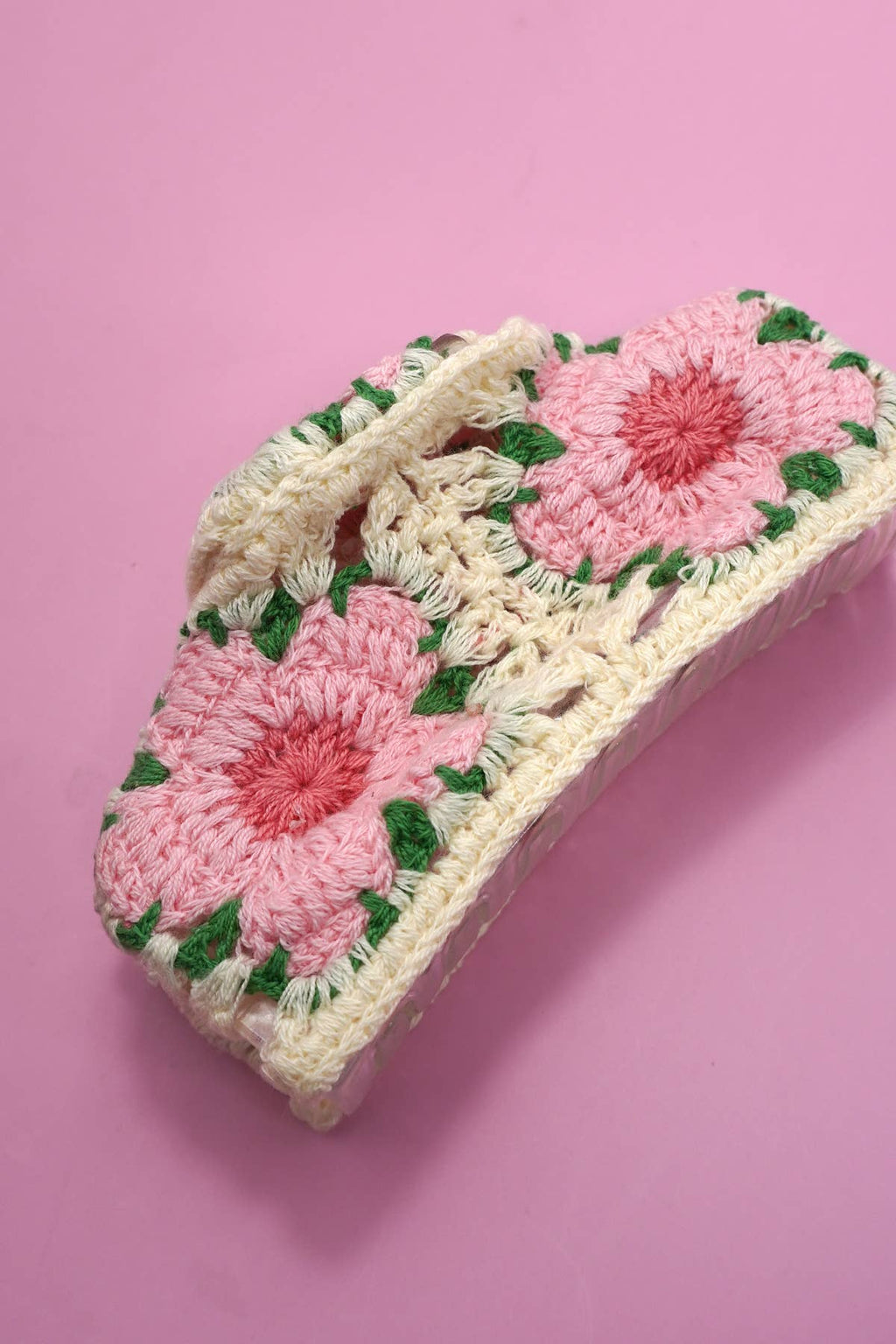 JOSSLYN by wall to wall - Crochet Floral Hair Claw Clip-Rose