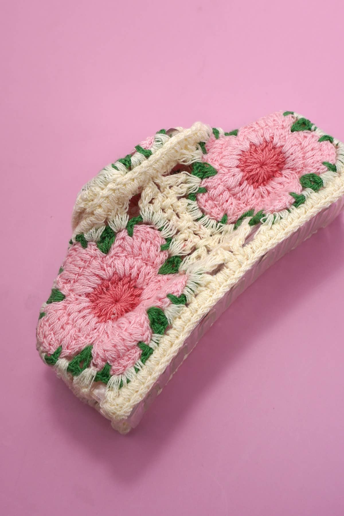 JOSSLYN by wall to wall - Crochet Floral Hair Claw Clip-Rose