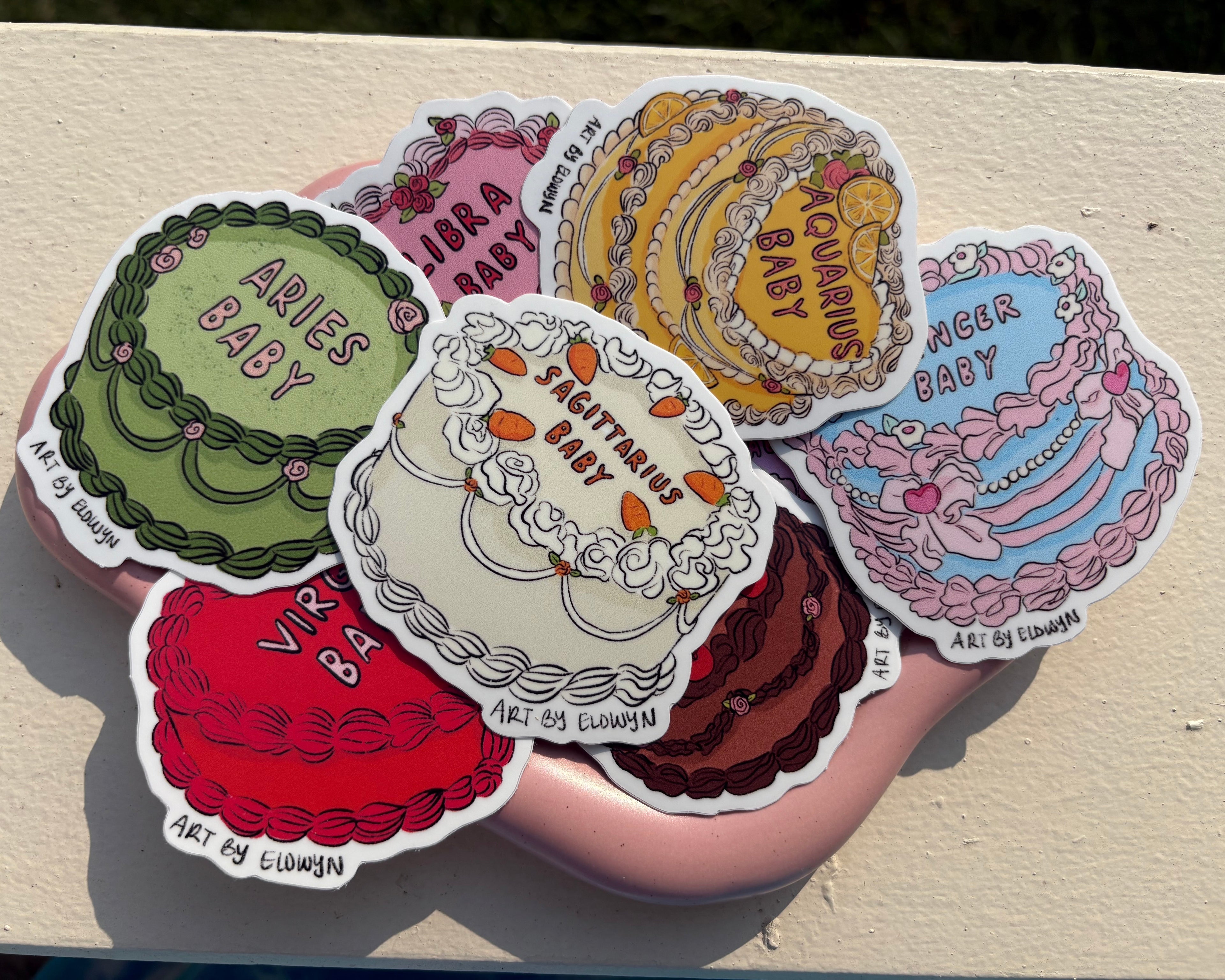Zodiac Cake Stickers - Art By Elowyn