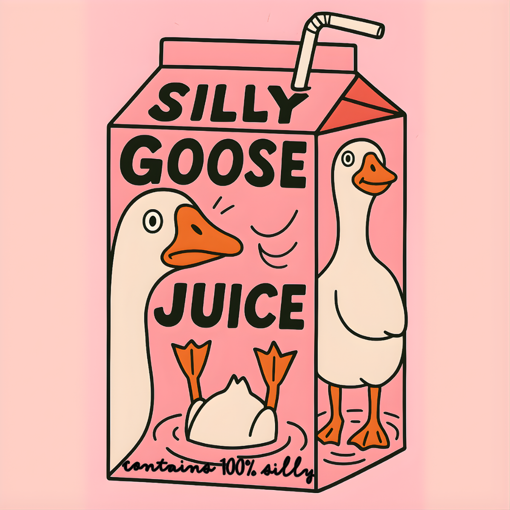 Silly Goose Juice funny goose cartoon vinyl sticker - image 2
