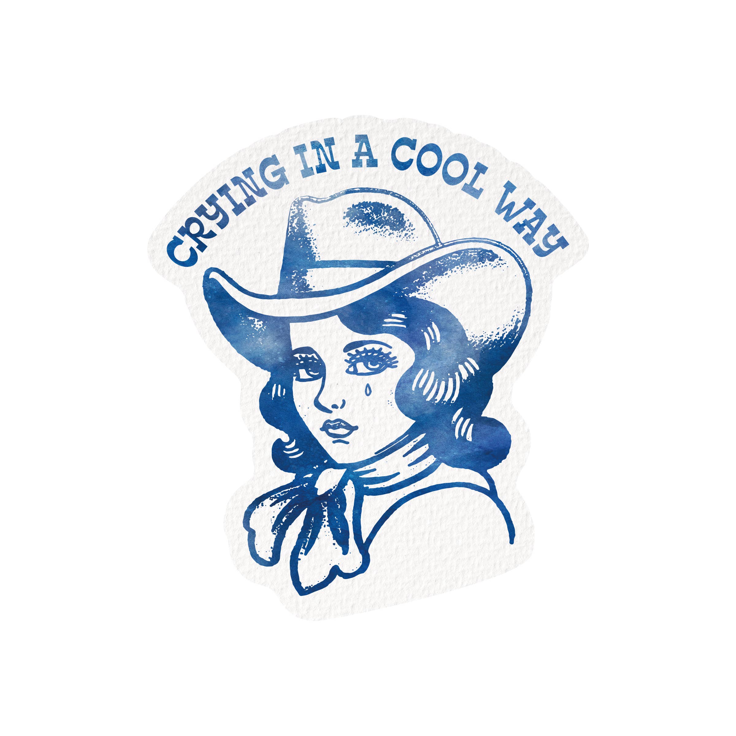 Juju and Moxie - Crying Cowgirl Retro Western High Quality Vinyl Sticker