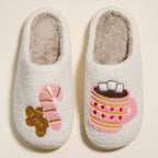 Gingerbread Man & Hot Chocolate Fuzzy Slippers for Christmas Gift: Multi / Large / 4DL98011 by Frem