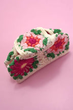 JOSSLYN by wall to wall - Crochet Floral Hair Claw Clip-Ruby