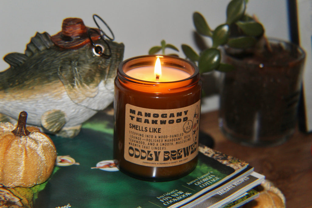 Mahogany Teakwood Soy Candle by Oddly Brewed