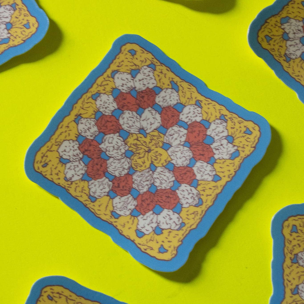 Doctor Scribble - Granny Square Vinyl Sticker