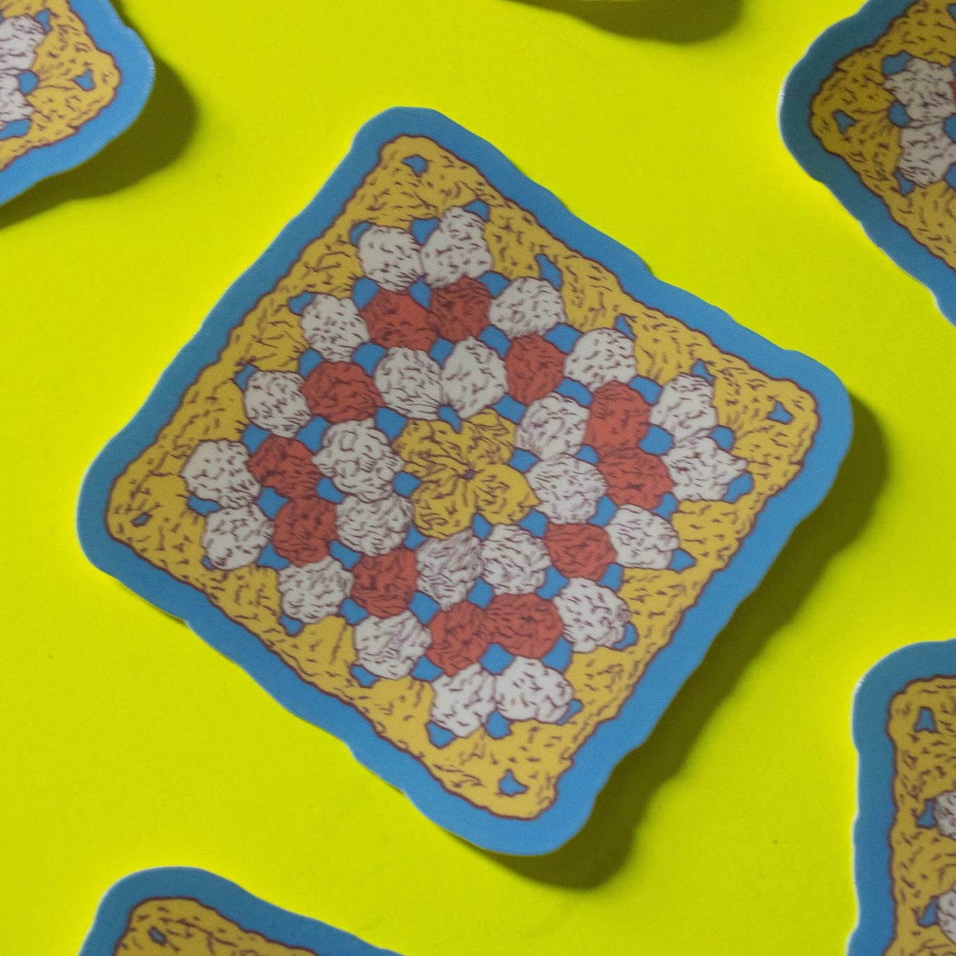 Doctor Scribble - Granny Square Vinyl Sticker