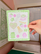 Hanstan Studio - Matcha 5x7 Junk Journaling Sticker Sheet  
