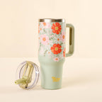 The Darling Effect - 40 oz Lifestyle Flip Straw Tumbler-Bouquet Beauty Sage