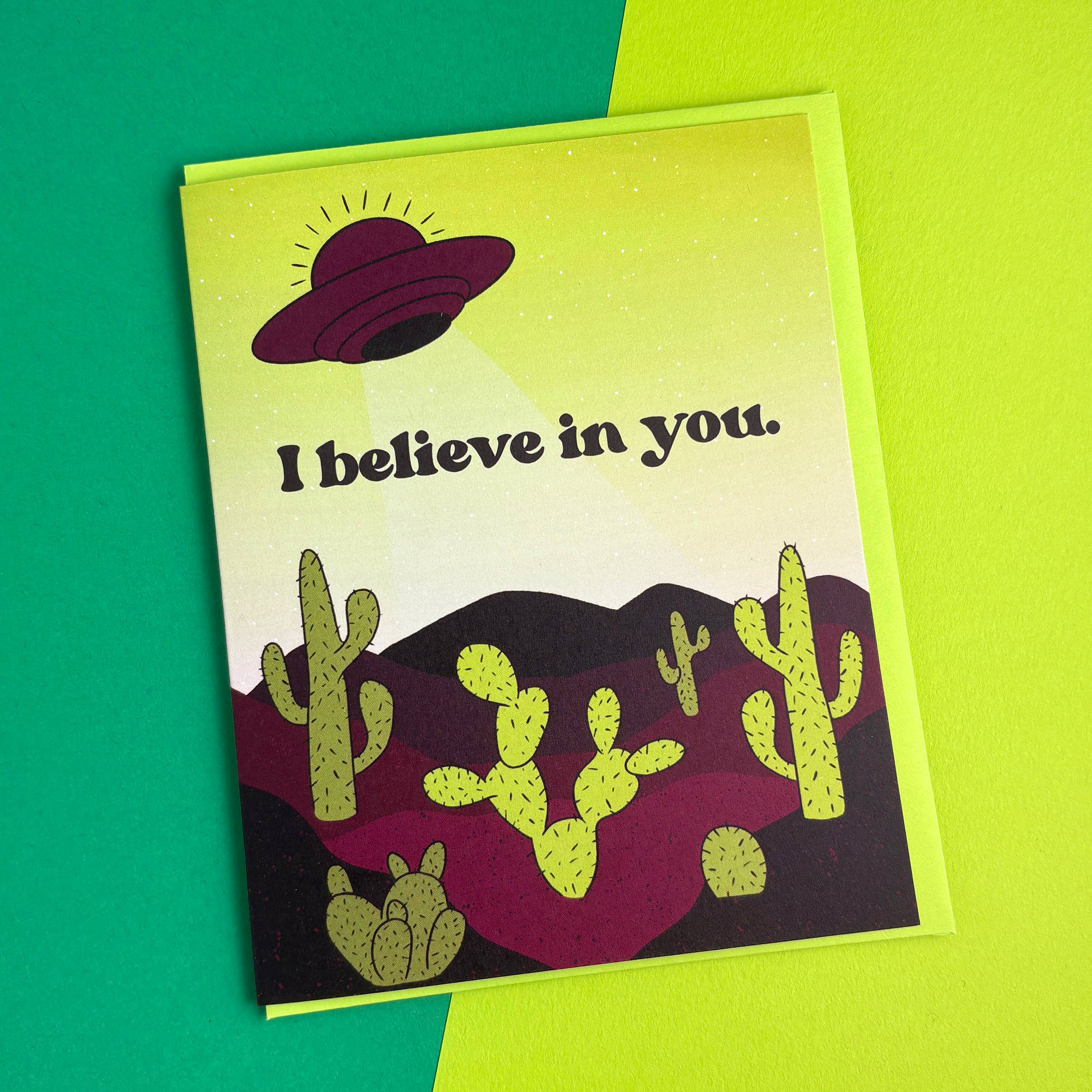 Boss Dotty Paper Co. - I Believe in You Card UFO Encouragement Card