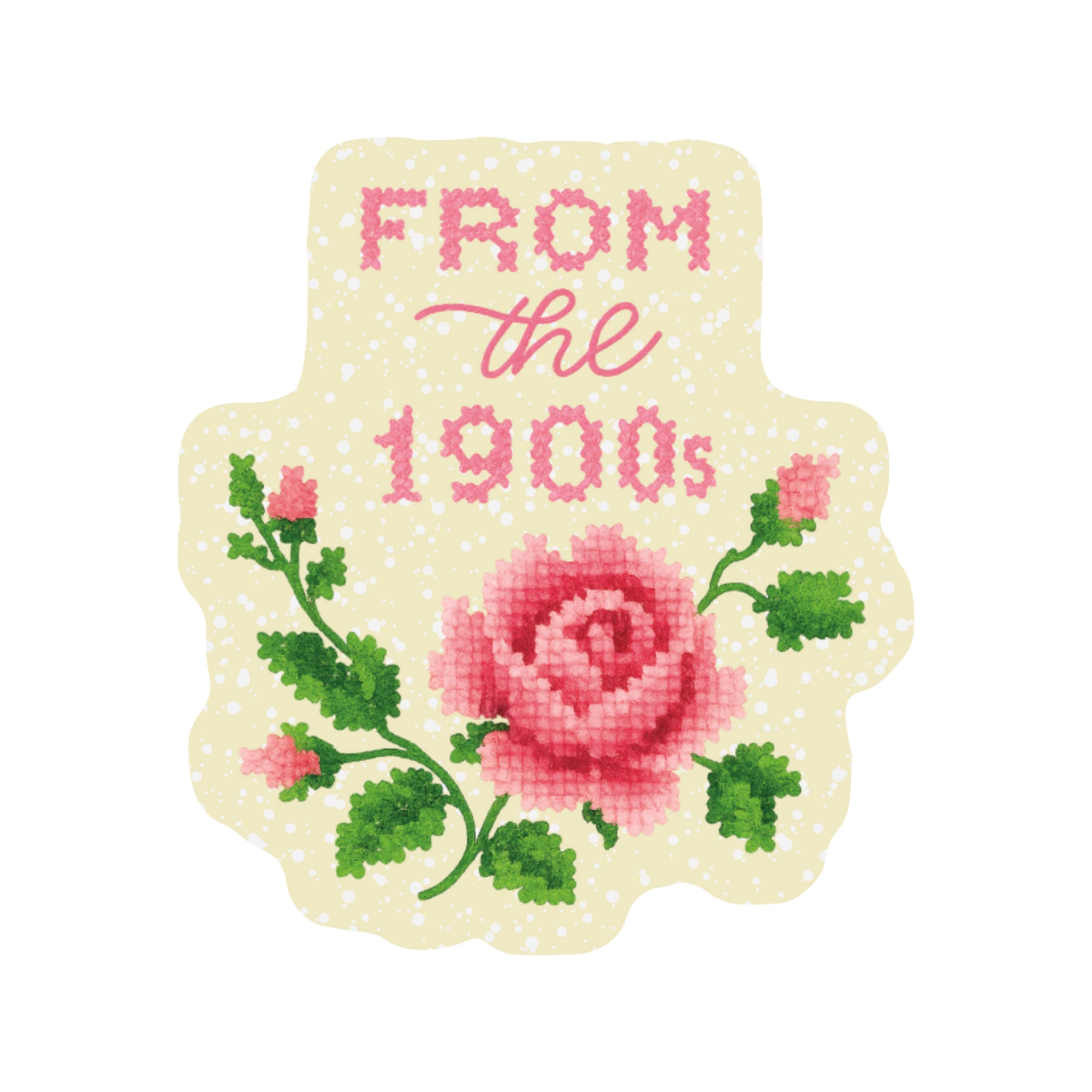 Juju and Moxie -1900s Cross Stitch High Quality Vinyl Sticker