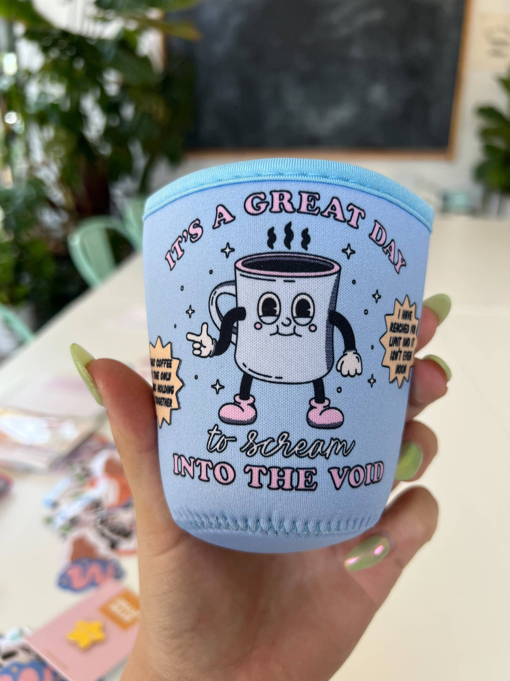 Scream into The Void Coffee Sleeve by Jollie Ollie Designs