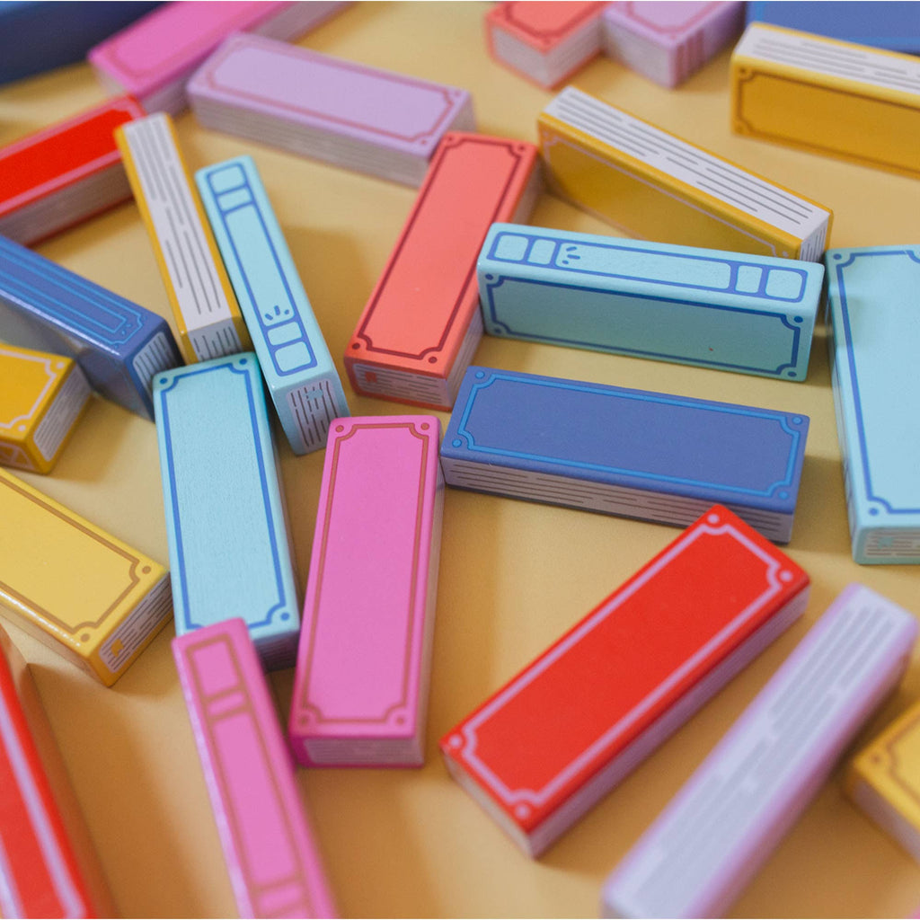 Pippi Post - Tumbling Book Stack - Wooden Block Stacking & Balance Game