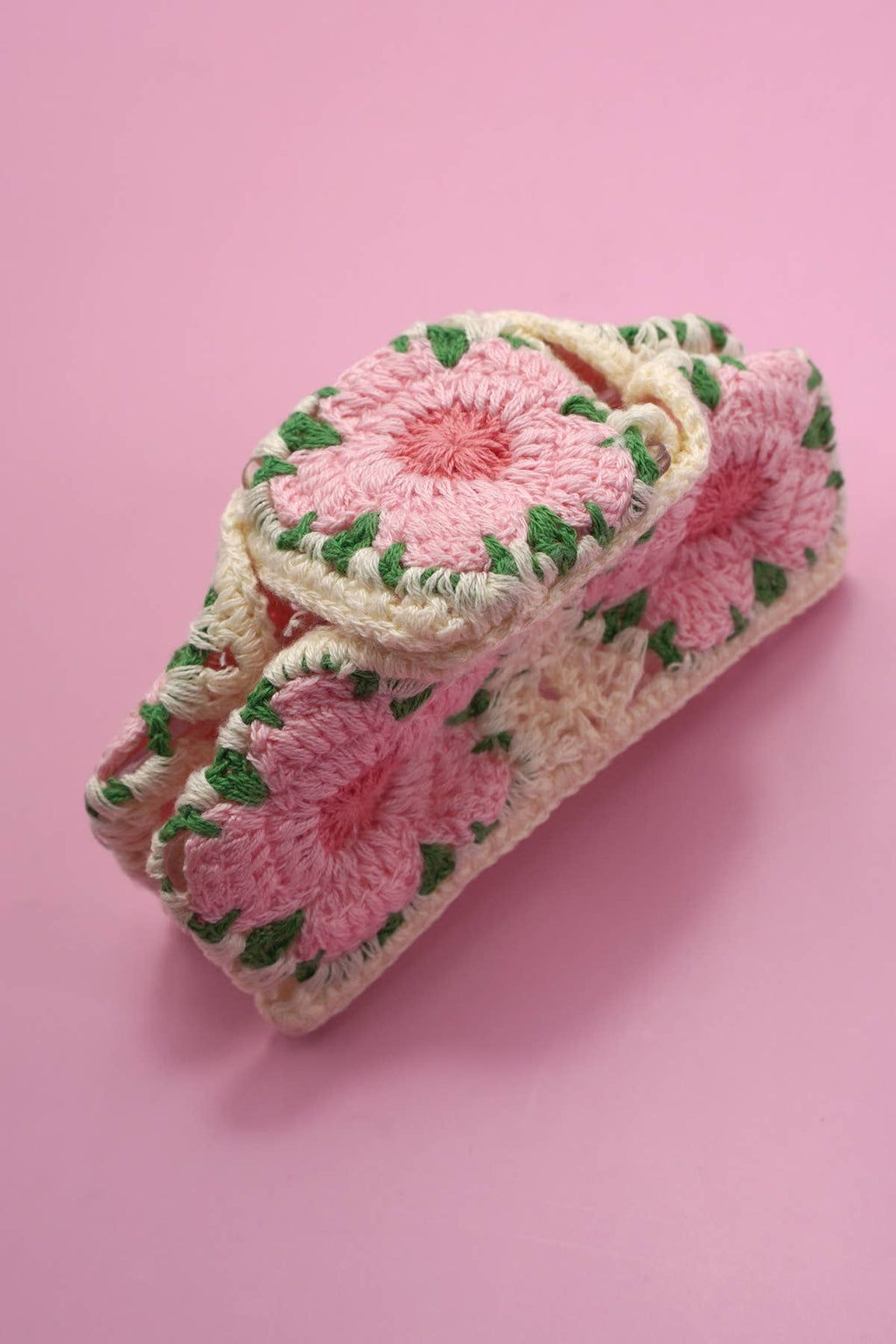 JOSSLYN by wall to wall - Crochet Floral Hair Claw Clip-Rose