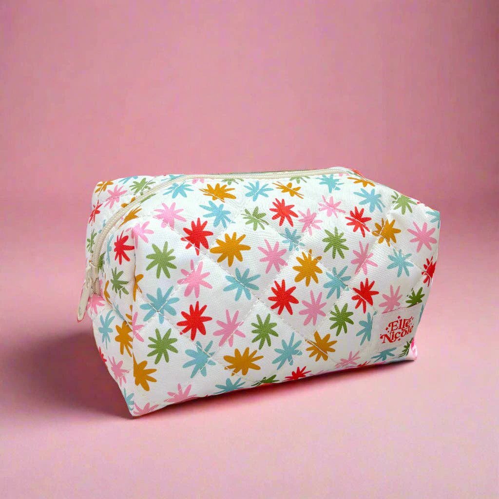 Elle Nicole - Quilted Cosmetic / Pencil Bag - Rainbow Stars by Elle Nicole