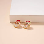 Christmas Santa Claus Pearls Stud Earrings by Frem