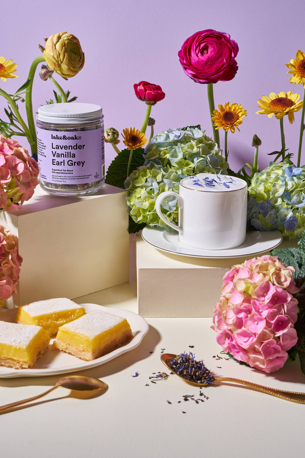 Lake & Oak Tea Co. - Lavender Vanilla Earl Grey -  Superfood Tea Blend - Pyramid Tea Bags