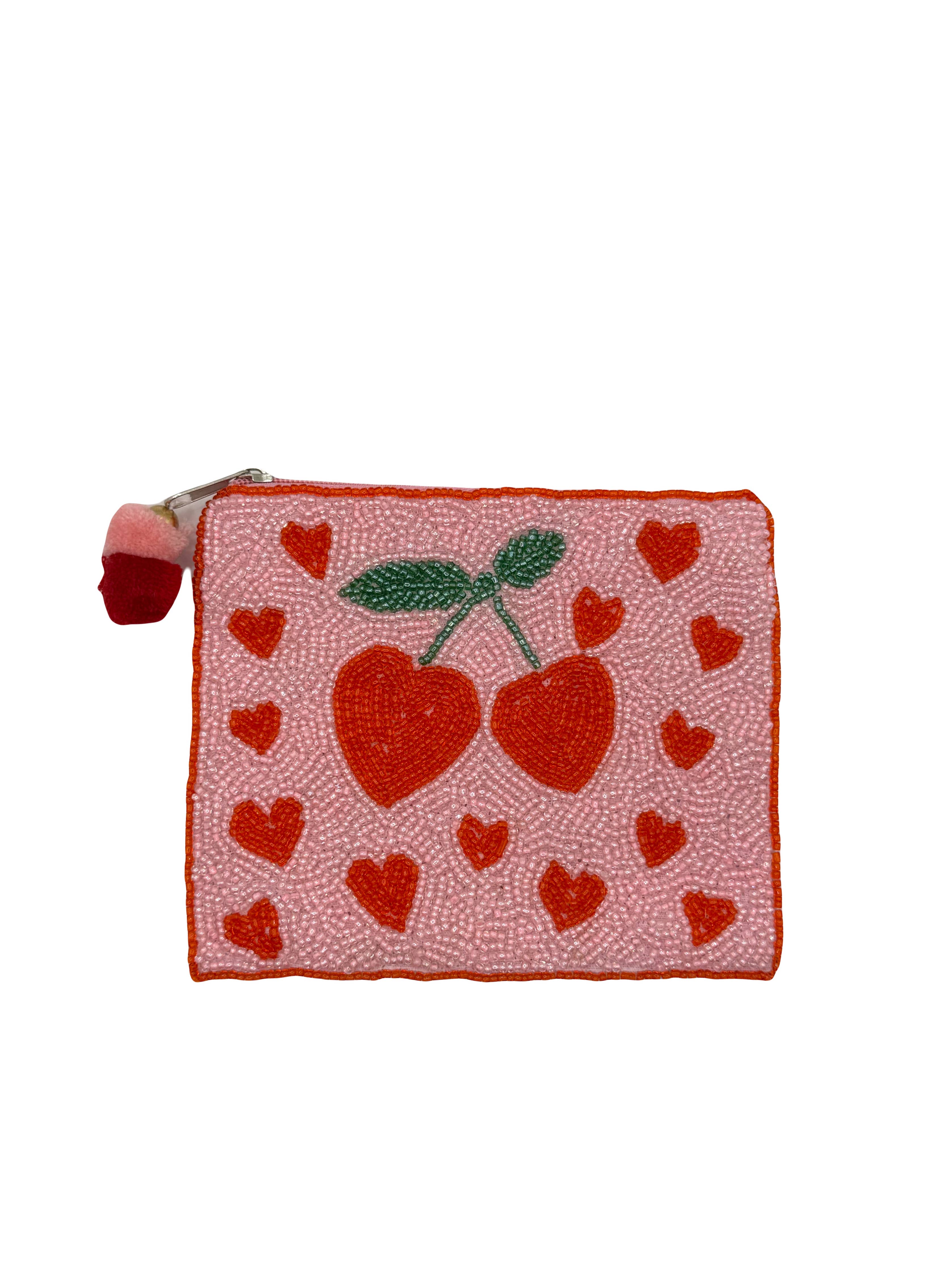 Pizzazz, Inc. - Cherry Heart Beaded Coin Pouch