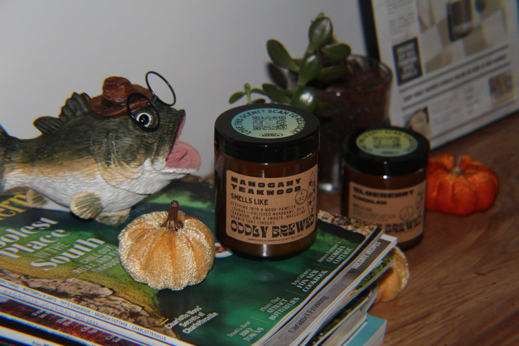 Mahogany Teakwood Soy Candle by Oddly Brewed