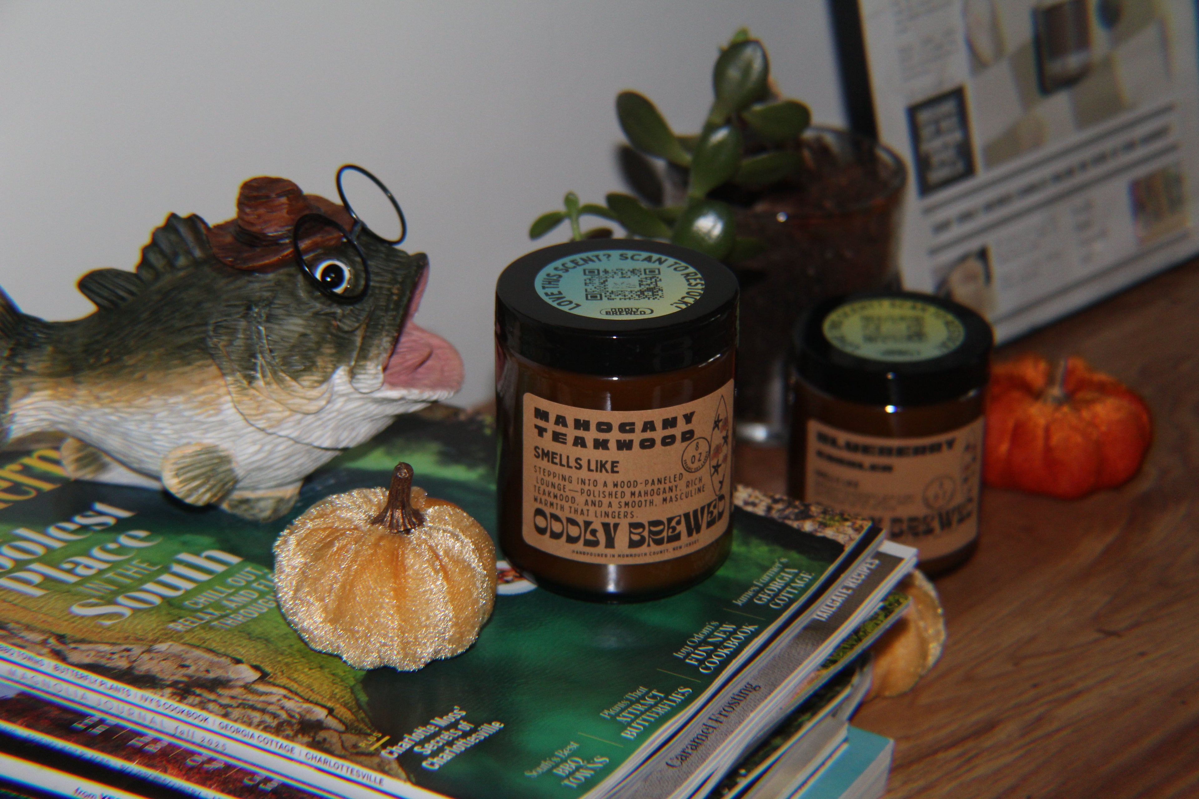 Mahogany Teakwood Soy Candle by Oddly Brewed