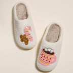 Gingerbread Man & Hot Chocolate Fuzzy Slippers for Christmas Gift: Multi / Large / 4DL98011 by Frem