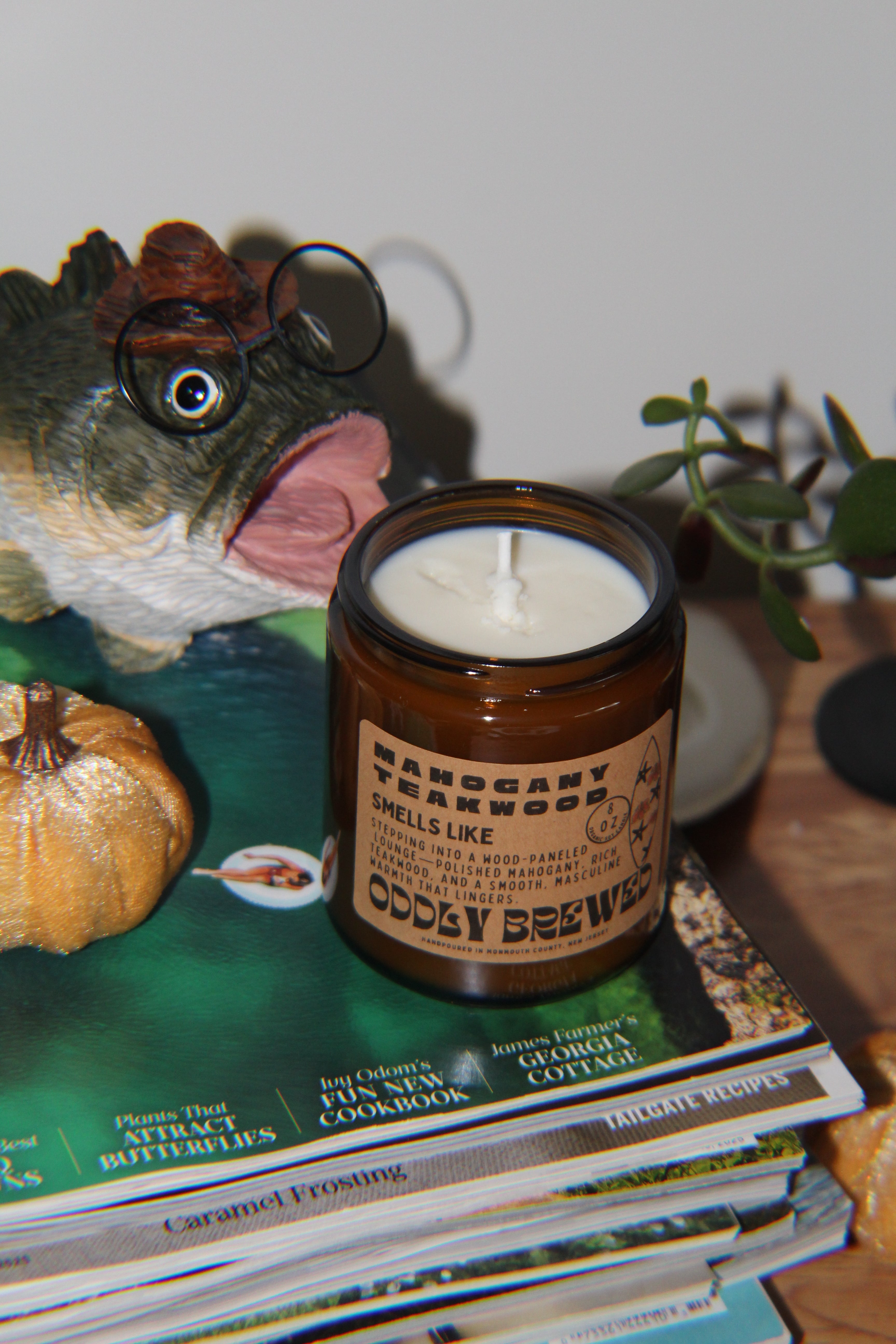 Mahogany Teakwood Soy Candle by Oddly Brewed