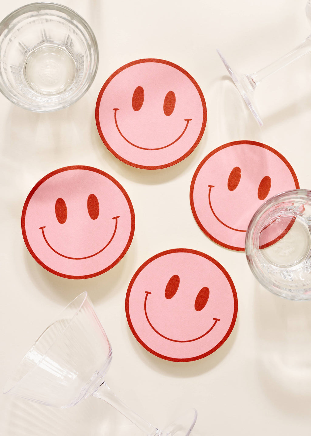 One & Only Paper - Peach and Tomato Smile Coasters - Set of Four