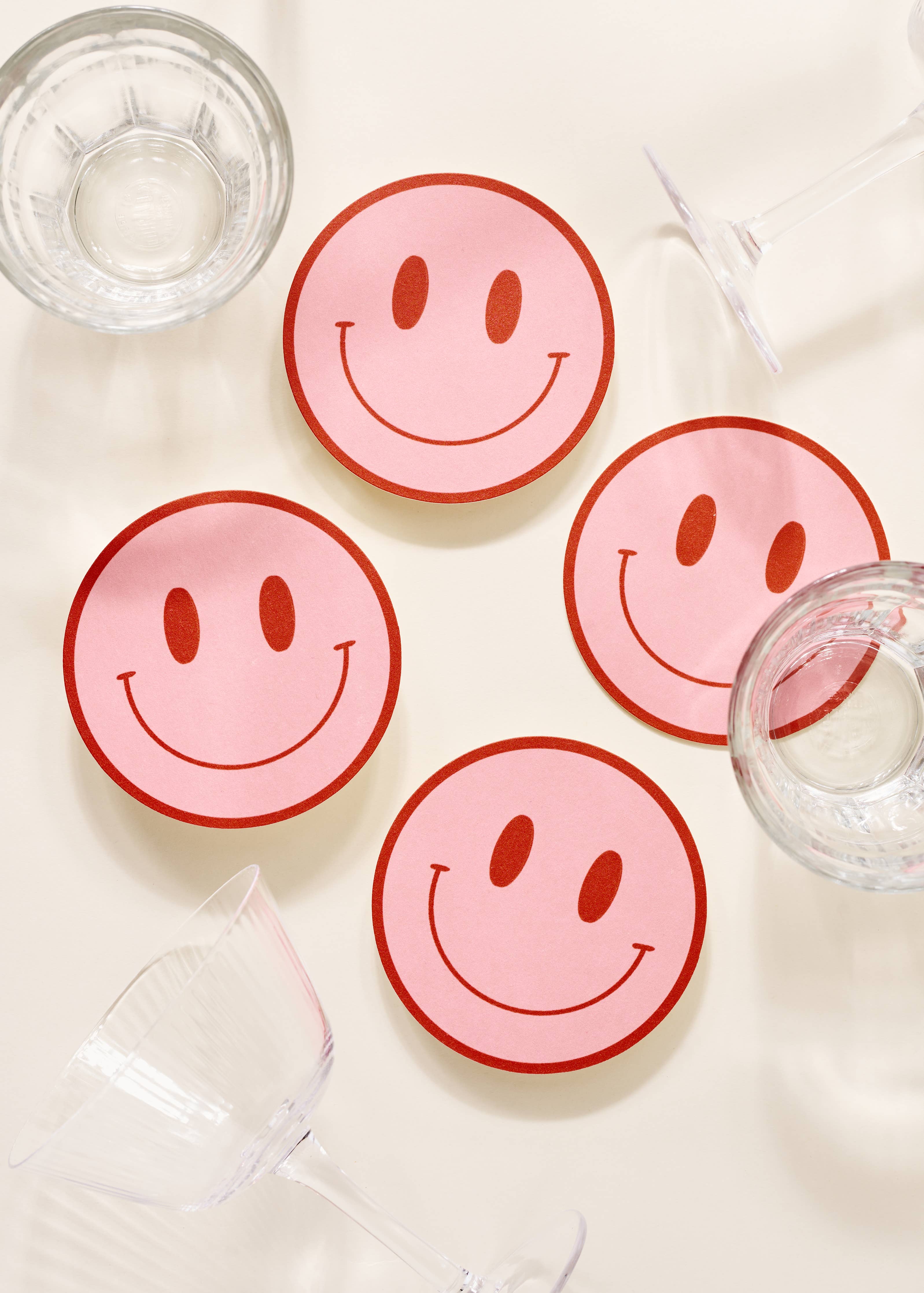 Sous-verres One &amp; Only Paper - Sourire Pêche et Tomate - Lot de quatre