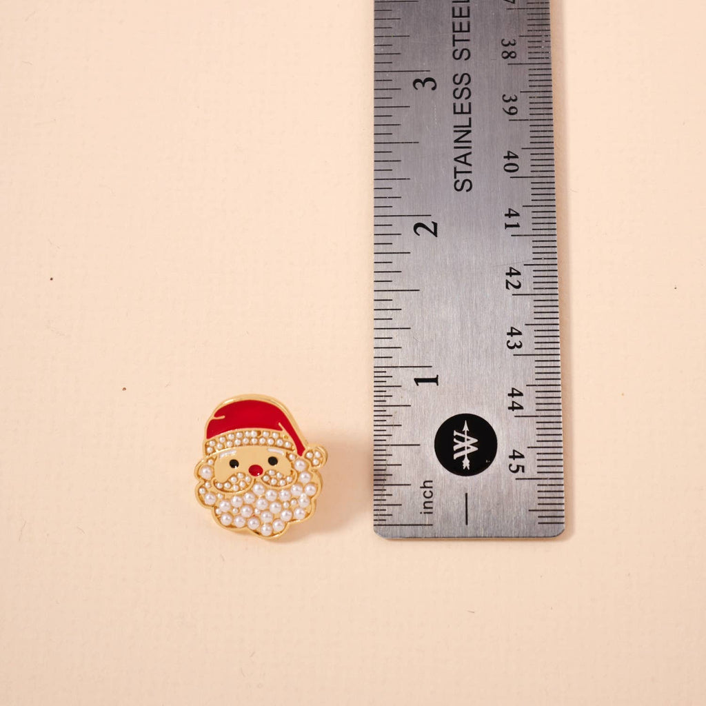 Christmas Santa Claus Pearls Stud Earrings by Frem