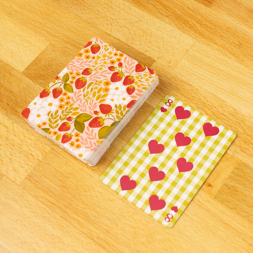 Elyse Breanne Design - Strawberry Patch x Green Gingham Deck of Cards