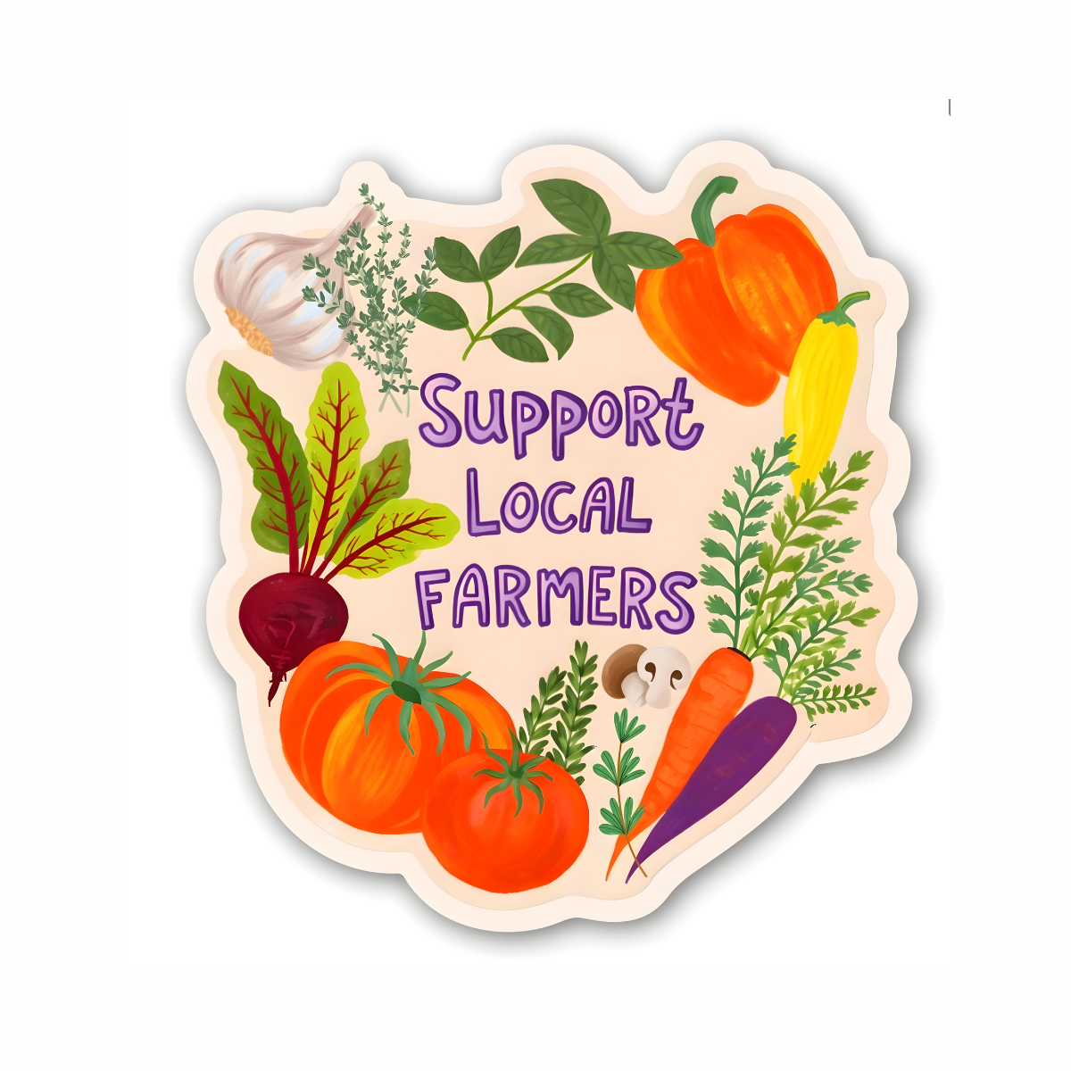 Support Local Farmers Farm Fresh Produce vinyl sticker