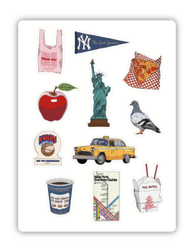 inviting affairs paperie - New York City Sticker Sheet – Iconic NYC Landmarks & Food
