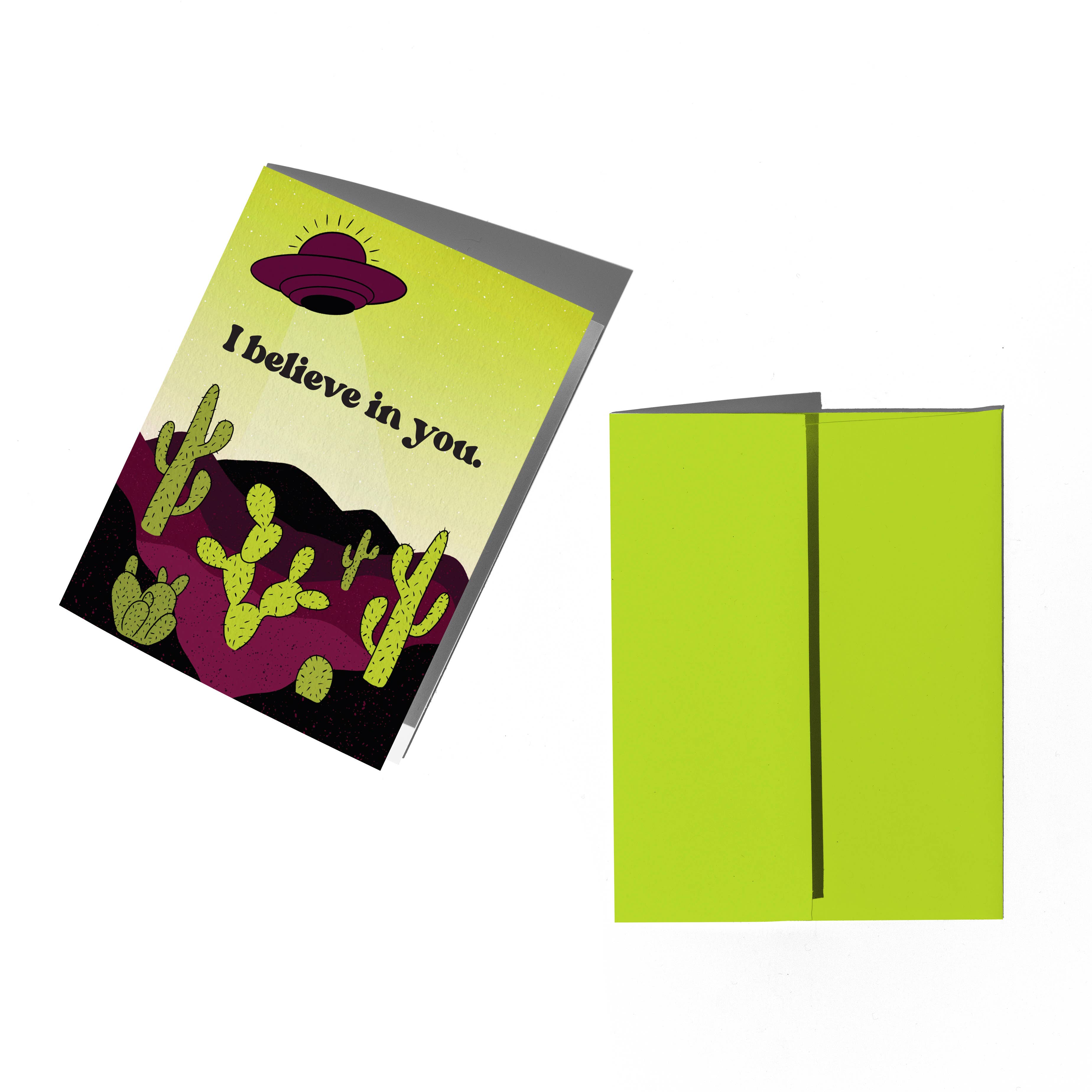 Boss Dotty Paper Co. - I Believe in You Card UFO Encouragement Card