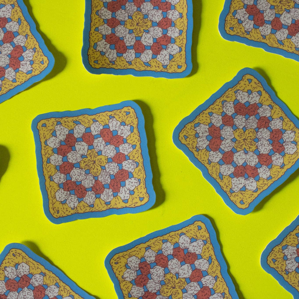 Doctor Scribble - Granny Square Vinyl Sticker