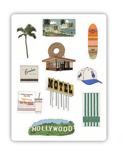 inviting affairs paperie - California Sticker Sheet – Iconic LA Landmarks & West Coast Journal Stickers
