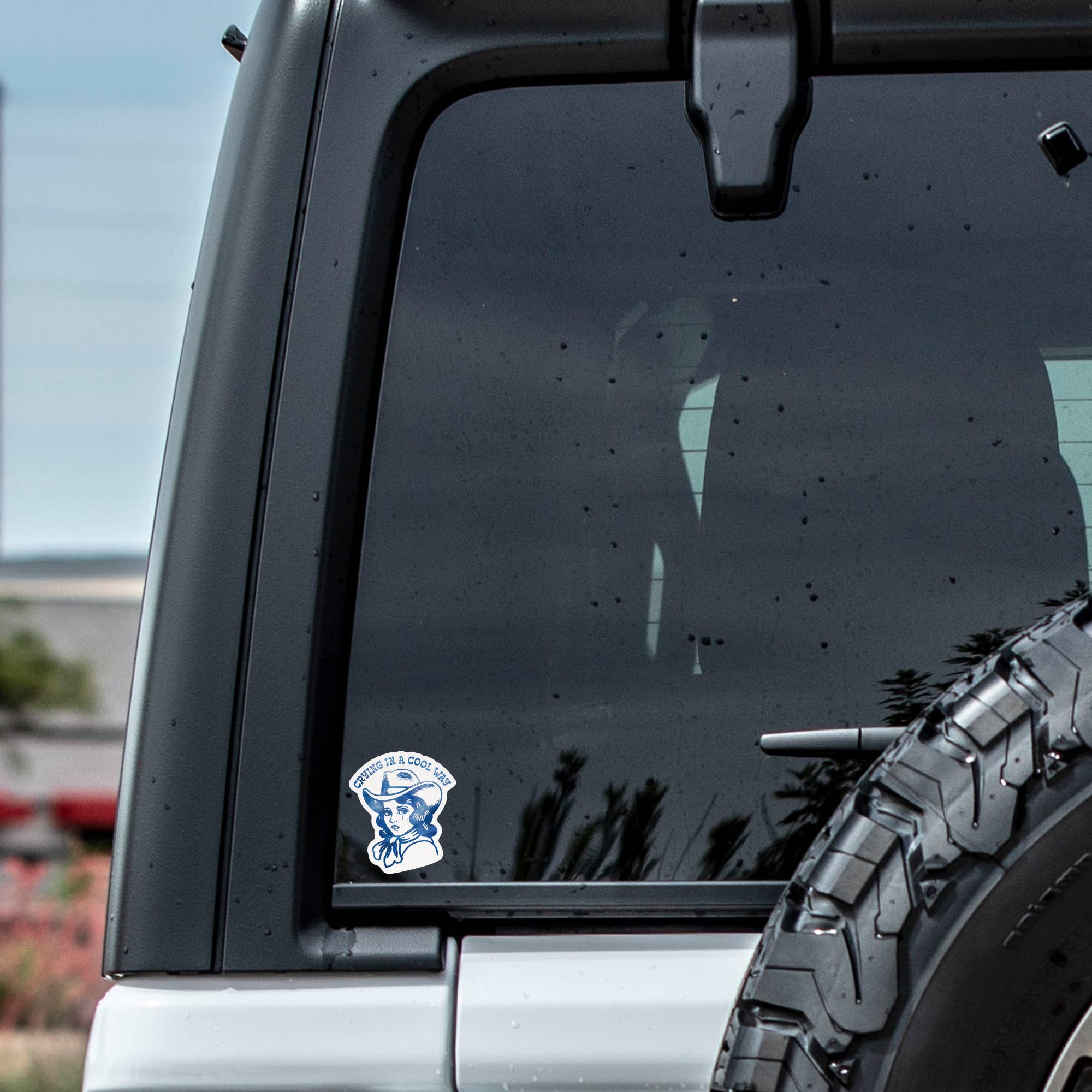 Juju and Moxie - Crying Cowgirl Retro Western High Quality Vinyl Sticker