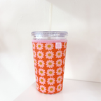 Elle Nicole - Coffee Cup Cover - Boho Florals - Iced Drink Sleeve - Large / 24oz