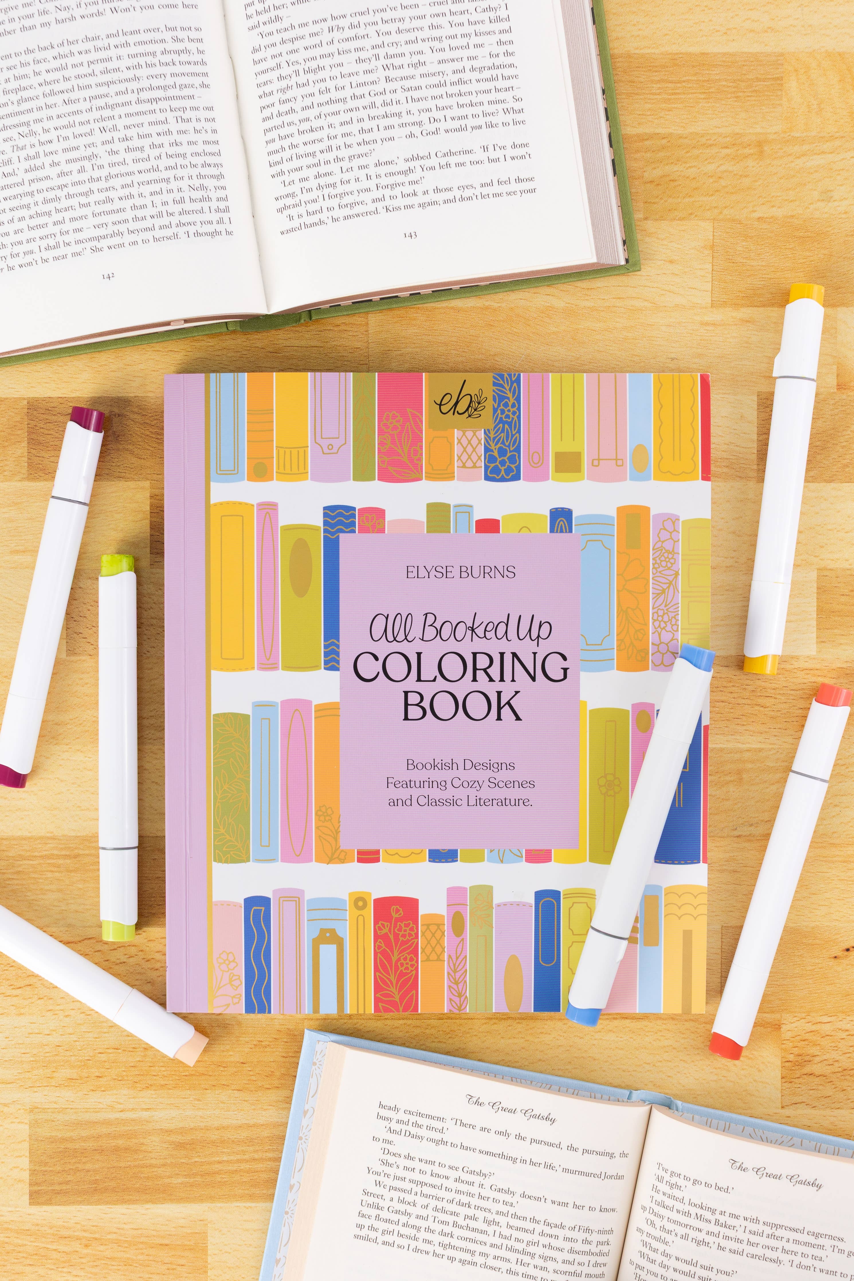 Elyse Breanne Design - All Booked Up Coloring Book | Bookish & Reading
